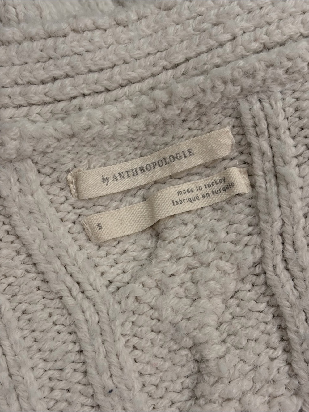 Anthropologie Classic Pointelle Cardigan Light Sand - Picture 5 of 6